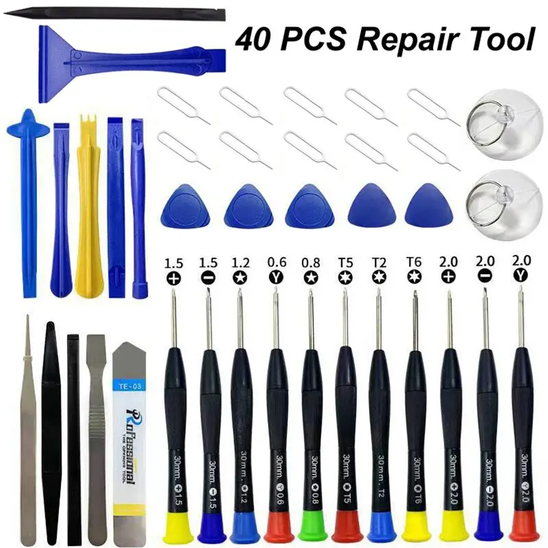 Phone Accessories Kit - 40 in 1 携帯電話修理ツール分解修理セット iPhone ドライバーコンビネーションスキッド多機能分解キット