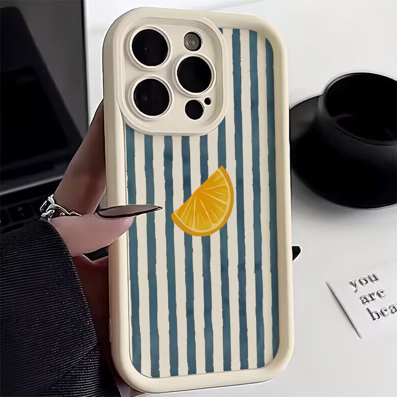 Xo Phone Accessories - ストライプレモン柄スマホケース iPhone 17 16 15 14