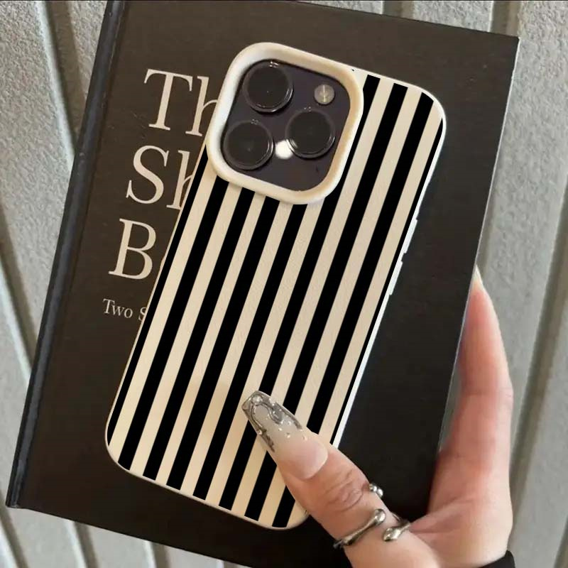 Xo Phone Accessories - カラフルストライプミニマリストINSカップル携帯ケース iPhone 16 Pro Max XS