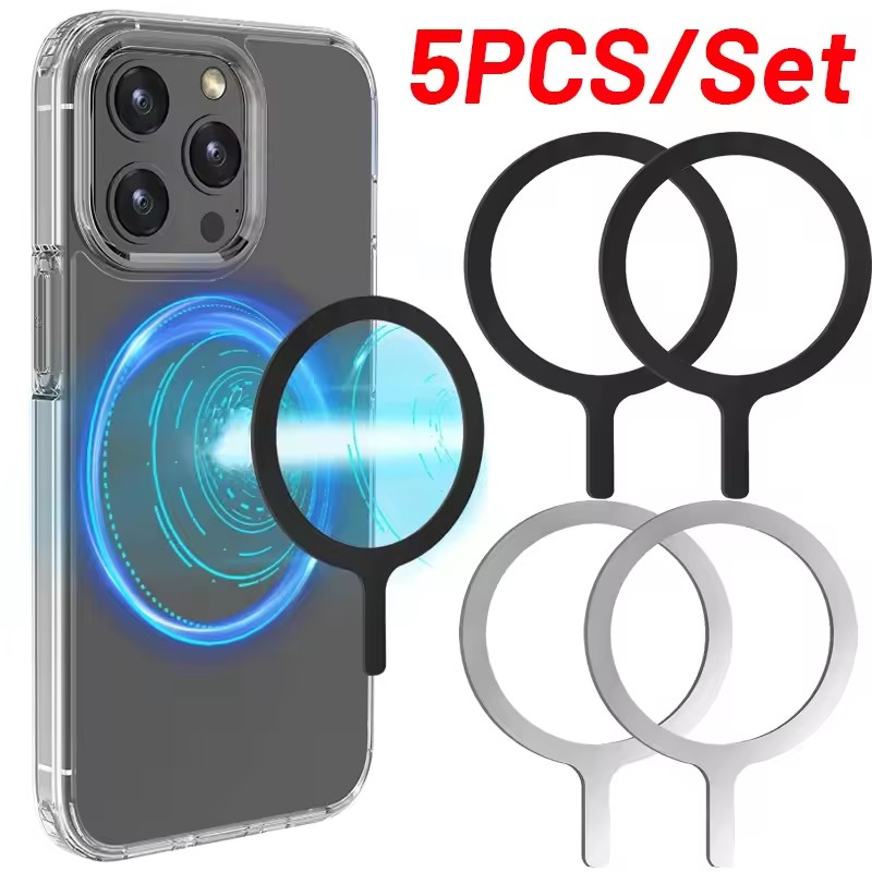 Phone Ring Holder - 5-1個入りステッカーリング Magsafeワイヤレス充電用 iPhone 15 16 17