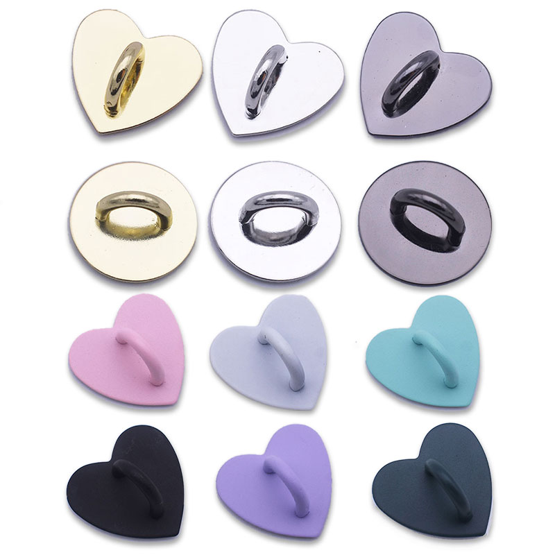 Phone Accessories Hanger - 5 個かわいい粘着メタルハート電話チャームホルダー携帯電話ケース指輪スタンドフックバックルチャームクラスプアクセサリーストリング