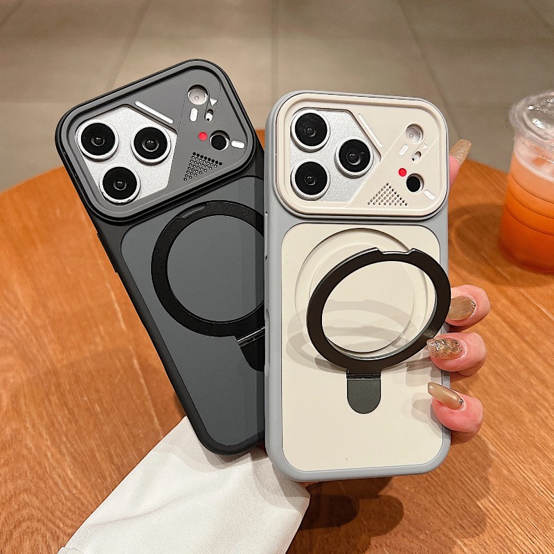 Phone Ring Holder - 高級メタルリングホルダー付きマグネット式iPhoneケース iPhone 17 Air 18 16