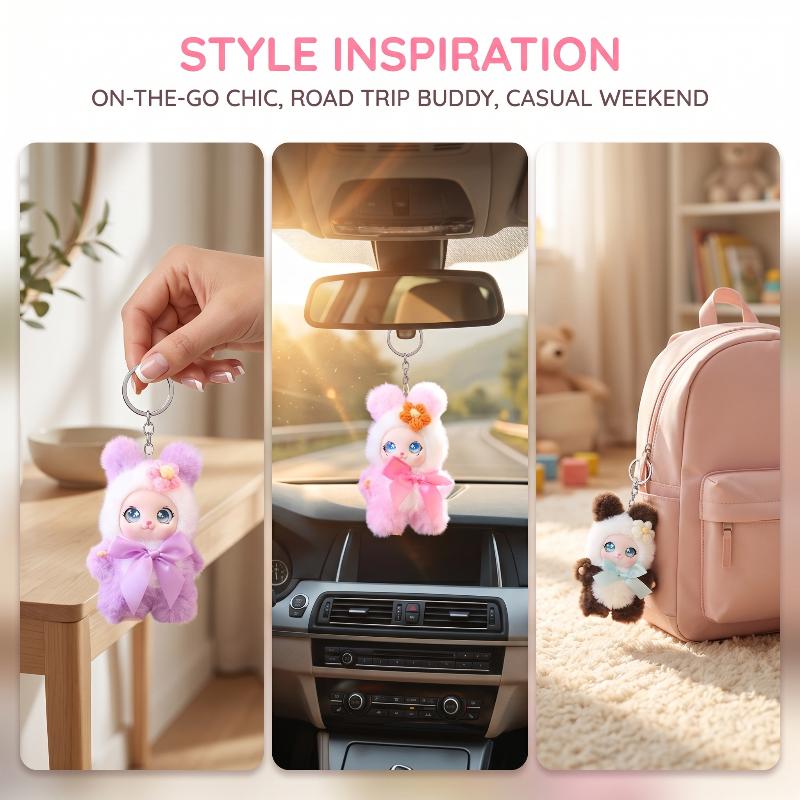 かわいい動物のぬいぐるみキーホルダー 15cm カワイイビニ - Phone Accessories Charms のレビューと価格