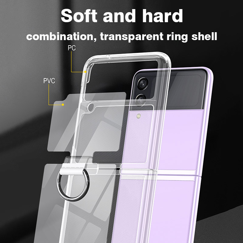 サムスンギャラクシーZフリップフォールド5/4/3用耐衝撃透 - Phone Ring Holder のレビューと価格