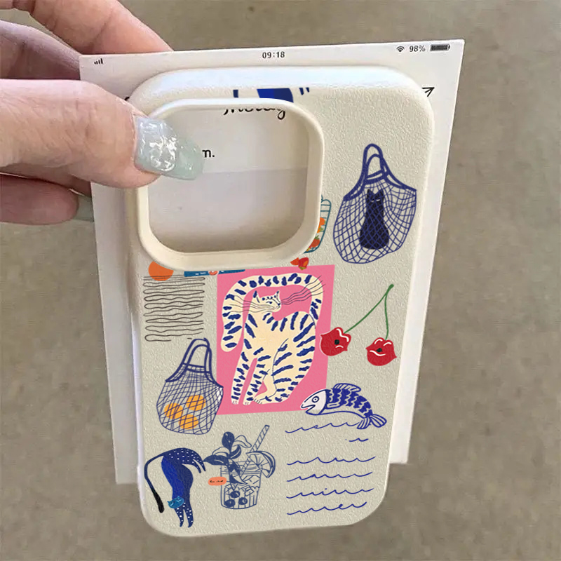 可愛いチェリーキャットプリントのiPhoneケース iPho - Xo Phone Accessories のレビューと価格
