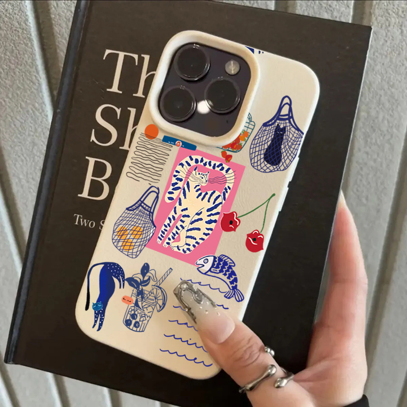 可愛いチェリーキャットプリントのiPhoneケース iPho - Xo Phone Accessories のレビューと価格