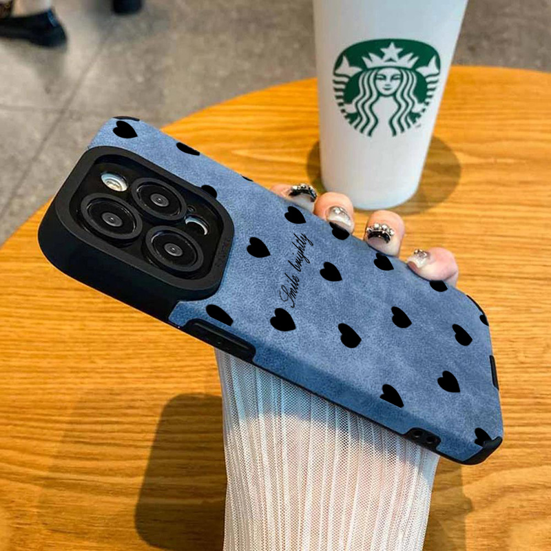 新型高級ブラックラブハートソフトフォンケース iPhone  - Xo Phone Accessories のレビューと価格