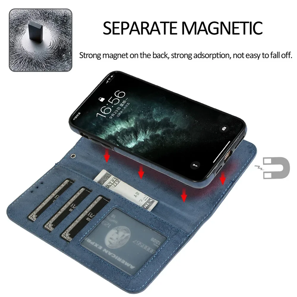 高級レザー取り外し可能なフリップウォレットカードケース Ip - Xo Phone Accessories のレビューと価格