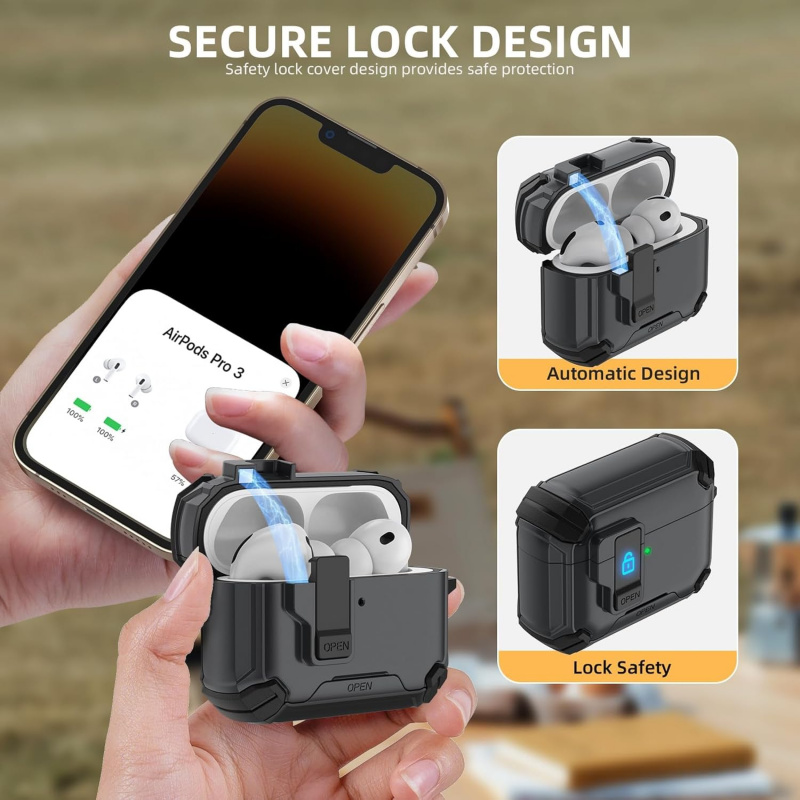 AirPods Pro 3 (2025)用自動開閉ロック付き - Phone Accessories Hanger のレビューと価格