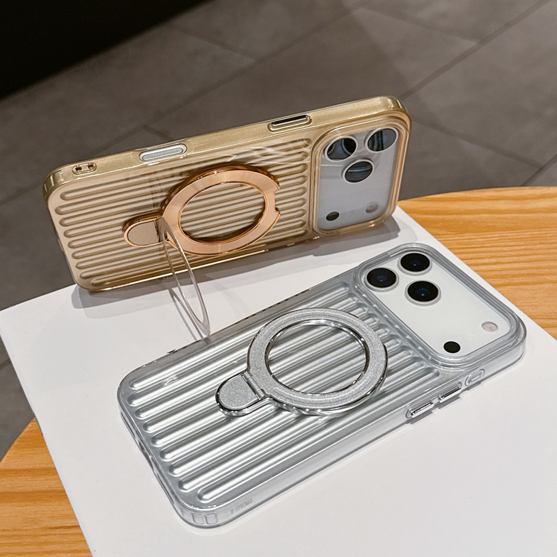 高級ストライプ柄リングホルダー付きマグネット式iPhoneケ - Phone Ring Holder のレビューと価格