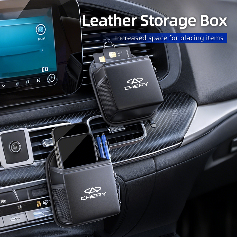 車載エアコン吹き出し口収納ボックス ユニバーサルレザー携帯電 - Qq Phone Accessories のレビューと価格