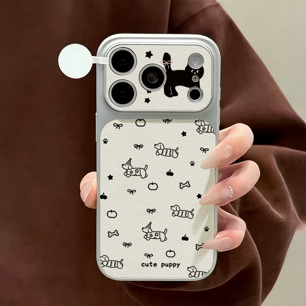 可愛い子犬柄レザー製iPhoneケース iPhone 17  - Apple Iphone 16 のレビューと価格