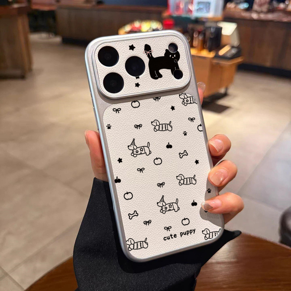 可愛い子犬柄レザー製iPhoneケース iPhone 17  - Apple Iphone 16 のレビューと価格