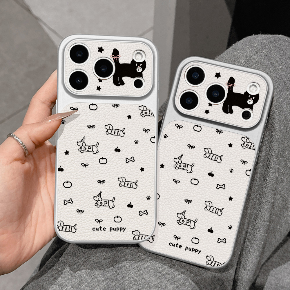 可愛い子犬柄レザー製iPhoneケース iPhone 17  - Apple Iphone 16 のレビューと価格