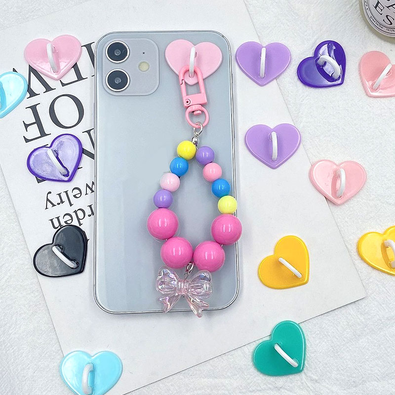 5 個かわいい粘着メタルハート電話チャームホルダー携帯電話ケ - Phone Accessories Hanger のレビューと価格