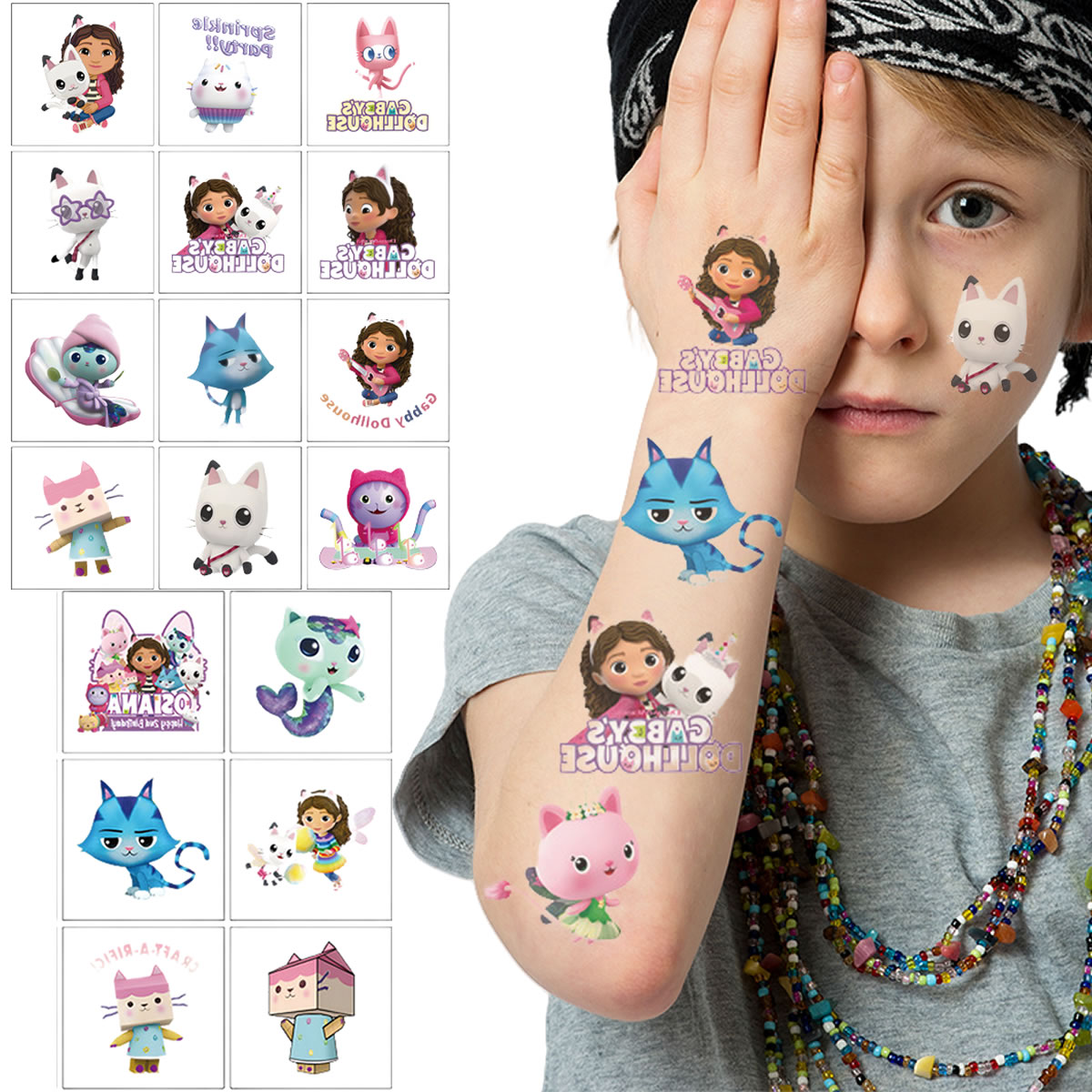 漫画 20 個かわいいギャビードールハウス猫タトゥーステッカ - Phone Accessories For 11 Year Old Girl のレビューと価格
